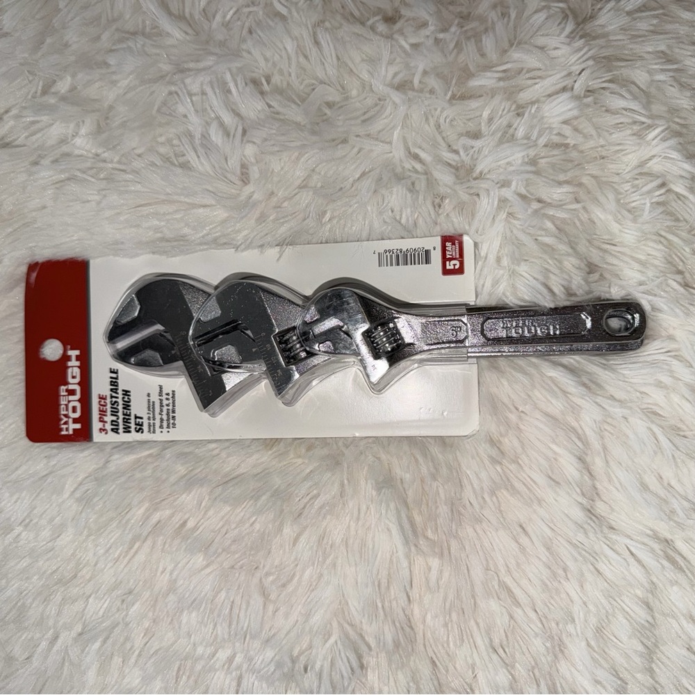 Silver Adjustable Wrench Set Hyper Tough